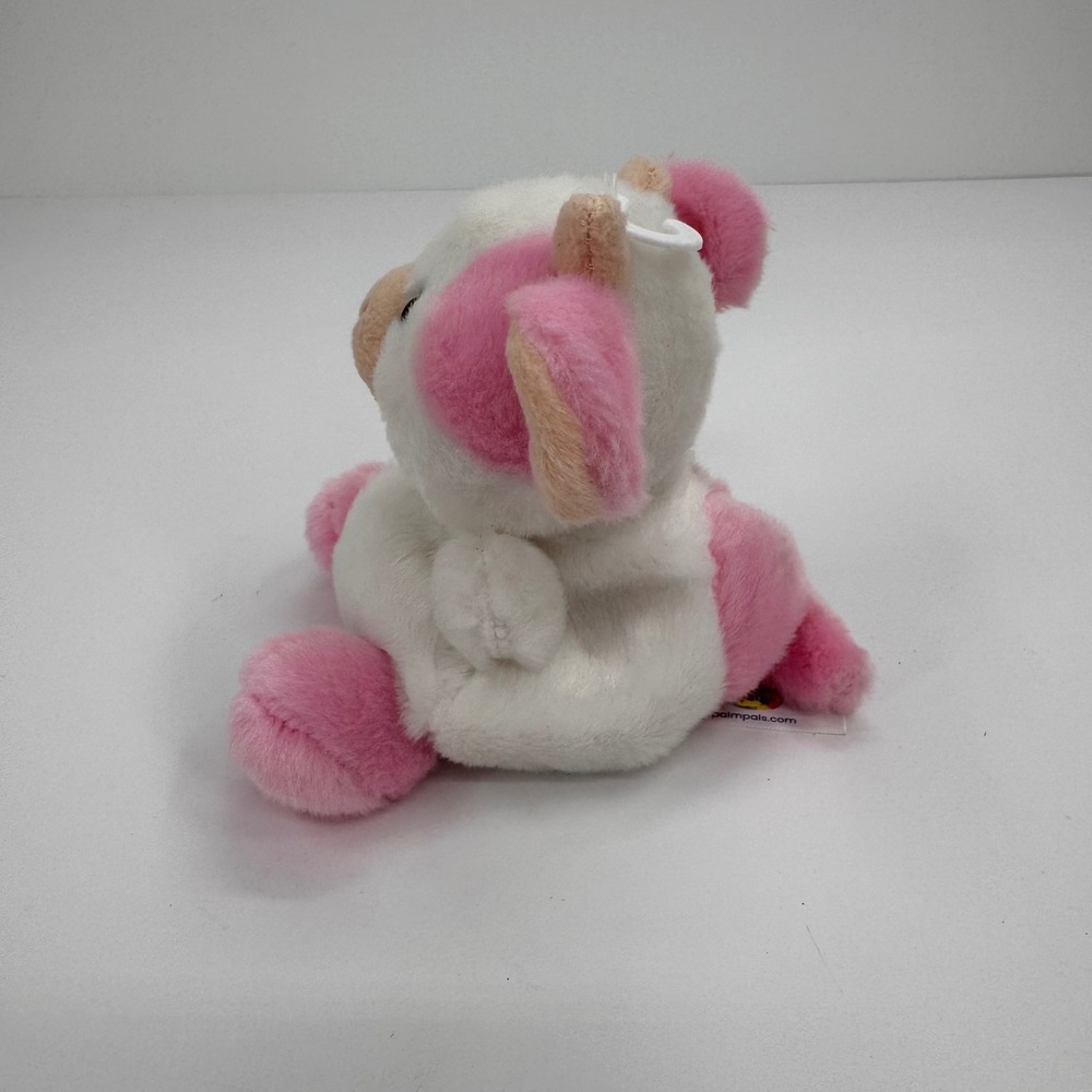 Palm Pals Aurora World Pink and White Cow Plush Stuffed Animal 5 inch Heifer - Picture 9 of 10
